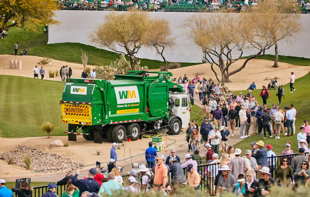 WM truck on golf course